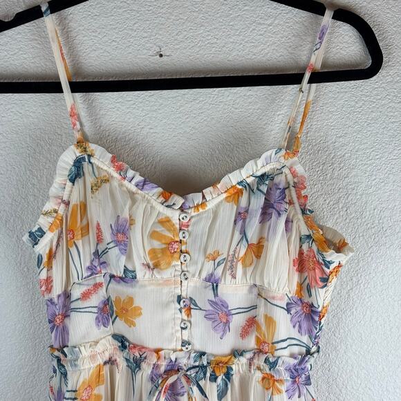 Patrons of Peace Peach Floral Sundress Maxi Length Size Small - Picture 6 of 8